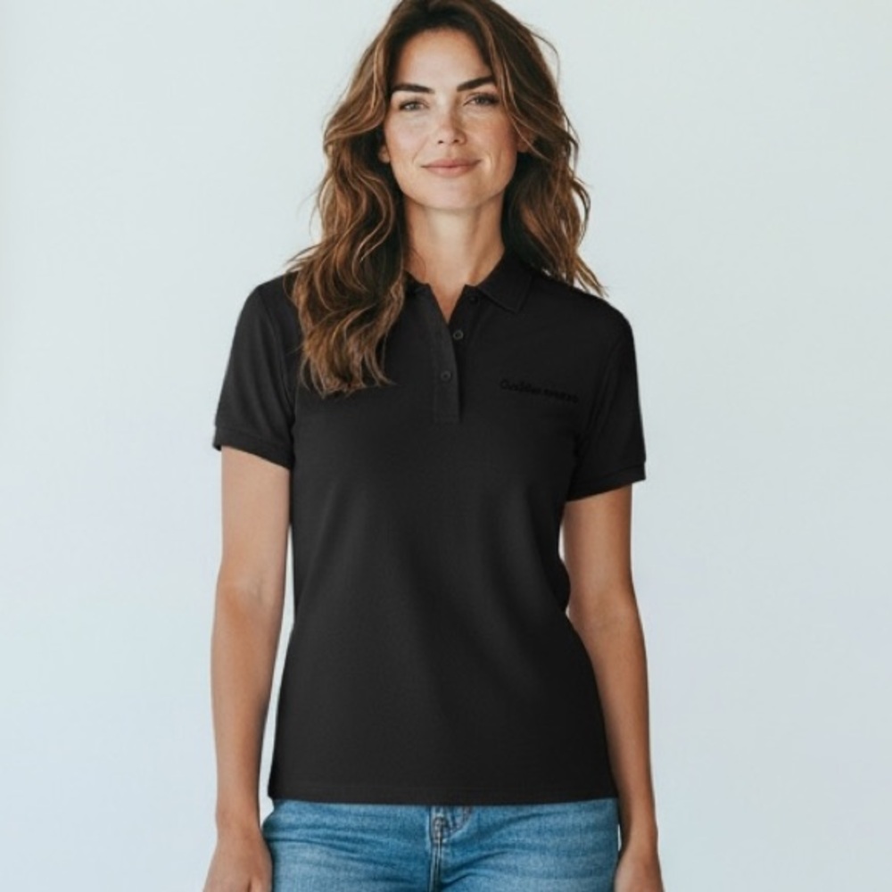 Outdoor Voices Birdie Polo Shirt Women's‎ M Black NWT